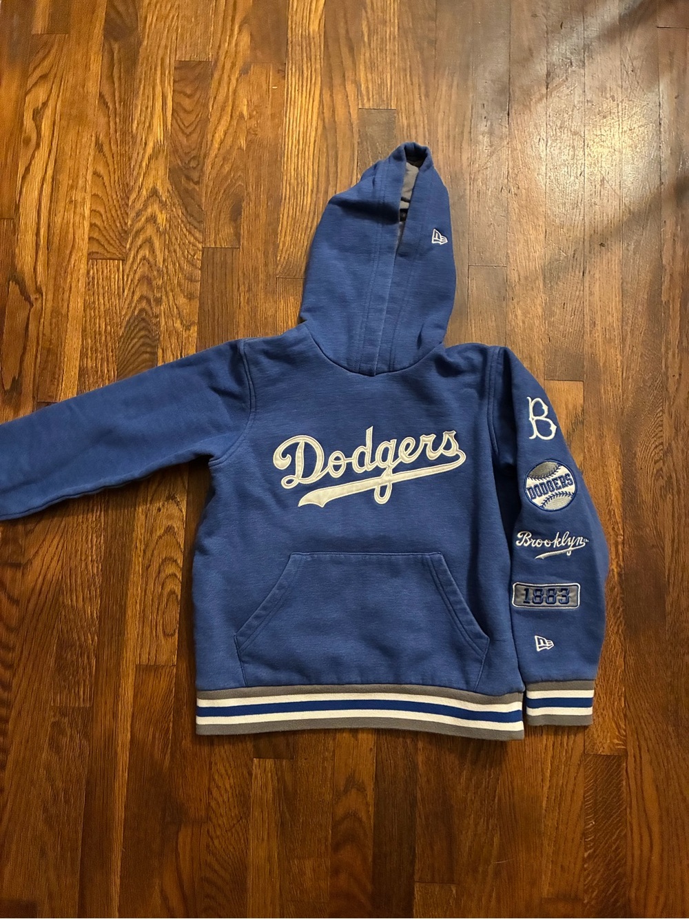 New Era Dodgers Youth Hoodie - Royal Blue with White Trim